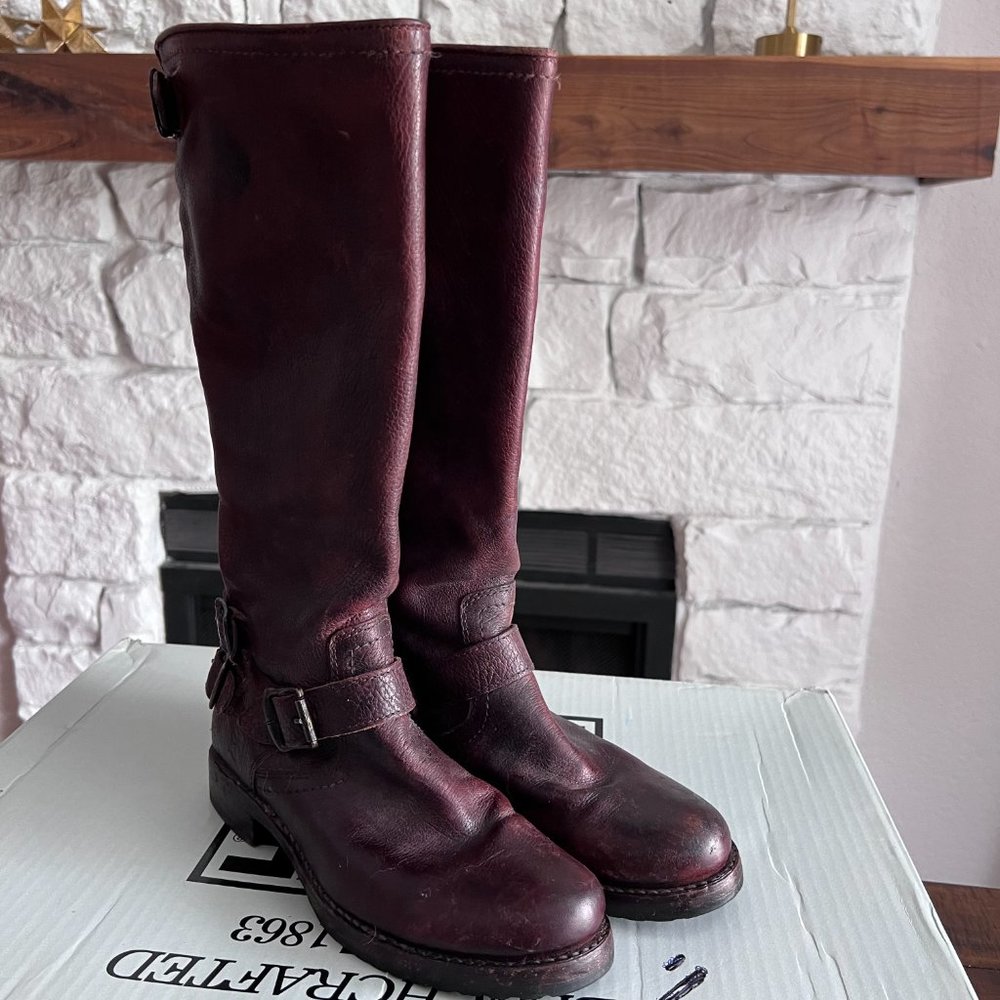 Frye Veronica Back Zip Boot, Cognac Brown, Like New Condition!